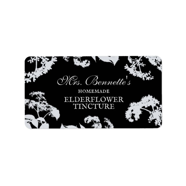 Étiquette Custom Elderflower Tincture Bottle Label (Devant)