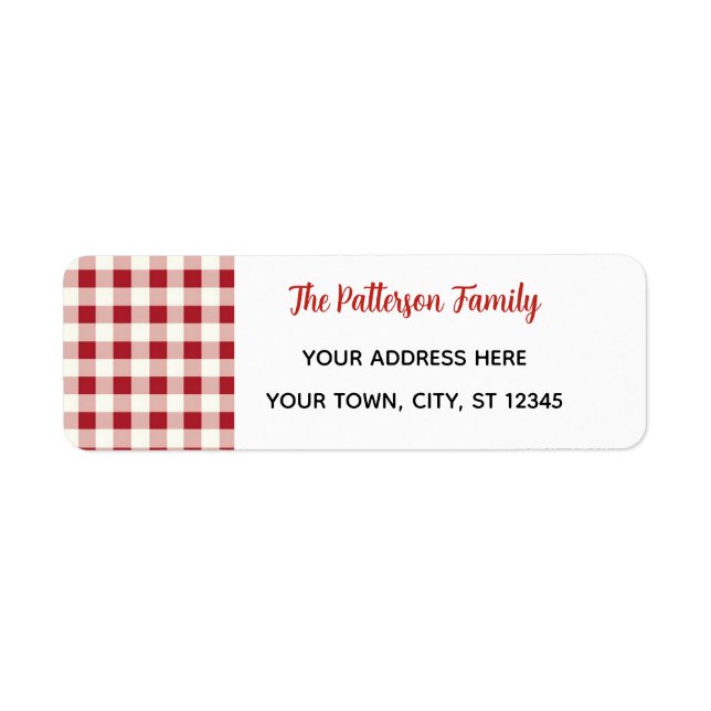 Étiquette Custom Happy Holidays Fun Classic Plaid Red  (Devant)