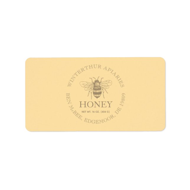 Étiquette Custom Honey Business Promotional (Devant)