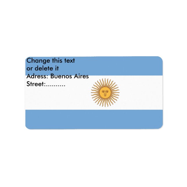 Étiquette Custom Label with Flag of Argentina (Devant)