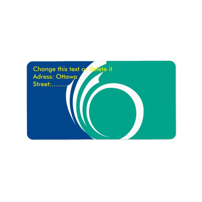 Étiquette Custom Label with Flag of Ottawa, Canada (Devant)