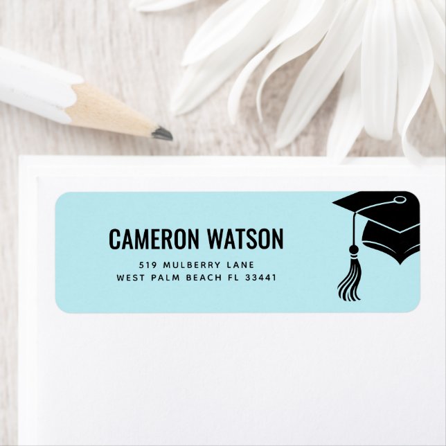 Étiquette Custom Modern Grad Hat and Tassel Graduation (En situation)