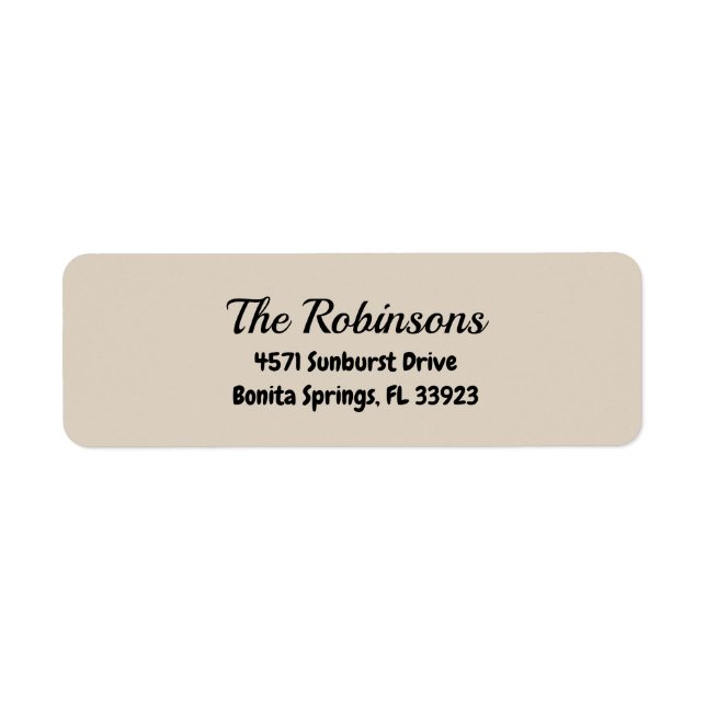 Étiquette Custom Modern Stylish Natural Linen Address Label (Devant)