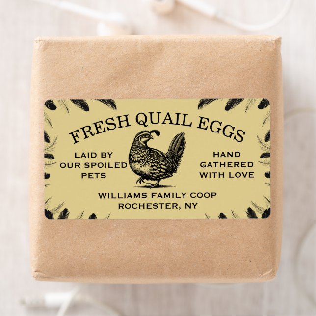 Étiquette Custom Quail Egg Carton Labels for Your Farm (En situation)