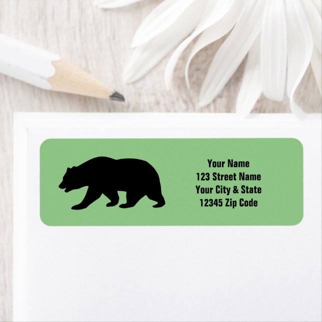 Étiquette Custom return address labels with bear silhouette (En situation)