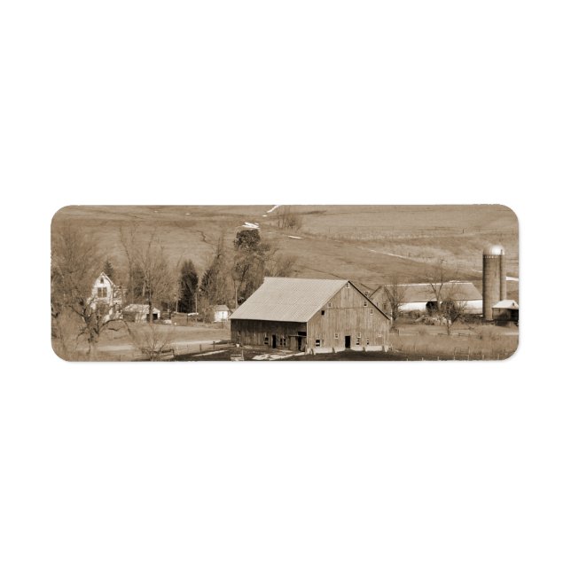 Étiquette Custom Vintage Farm Return Address Label (Devant)