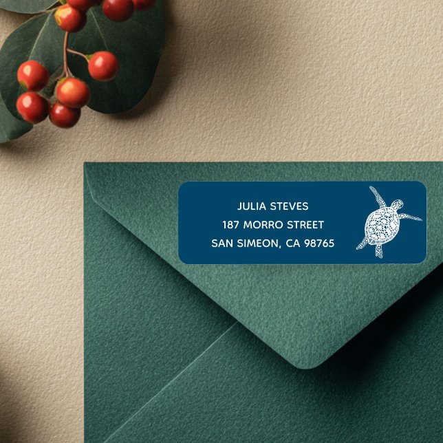 Étiquette CUT Tortue de mer Tortue Honu Mailing (CUTE Sea Turtle Tortoise Honu CUSTOM Return Address Mailing Label
)