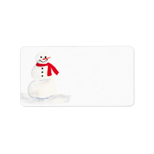 Étiquette Cute Aquarelle Snowman Holiday Blond do-it-yoursel