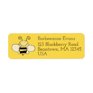Étiquette Cute Bee Mailing Address Label