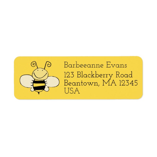Étiquette Cute Bee Mailing Address Label (Devant)