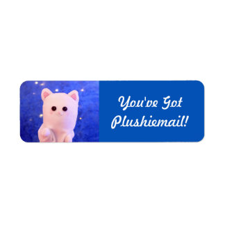 Étiquette Cute Blue Personnalisé Photo Mail Plushiemail