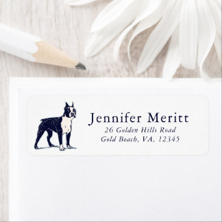 Étiquette Cute Boston Terrier Lover Maman Papa Portrait de c