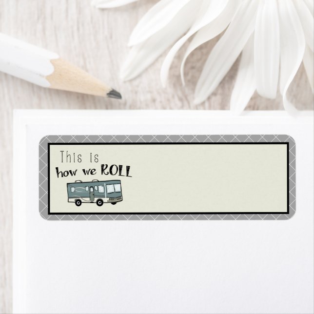 Étiquette Cute Camping RV "C'est comme ça que nous roulons"  (En situation)