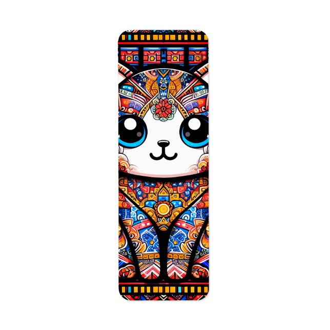 Étiquette Cute Chat avec charme Motif traditionnel (Devant)