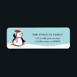 Étiquette Cute Christmas Penguin<br><div class="desc">Oeuvre de Sanqunetti Design</div>