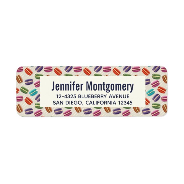 Étiquette Cute Colorful Macarons Pattern with Polka Dots (Devant)
