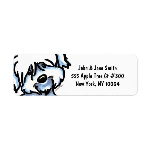 Étiquette Cute Coton de Tulear Personnalisé (Devant)