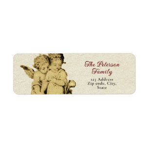 Étiquette Cute Festive Vintage Victorian Angels Garçon Girl