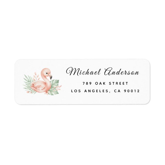 Étiquette  Cute Flamingo Baby Shower Return Address Label (Devant)
