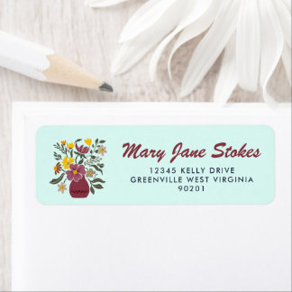 Étiquette Cute Floral Return Address Label | Personalized 