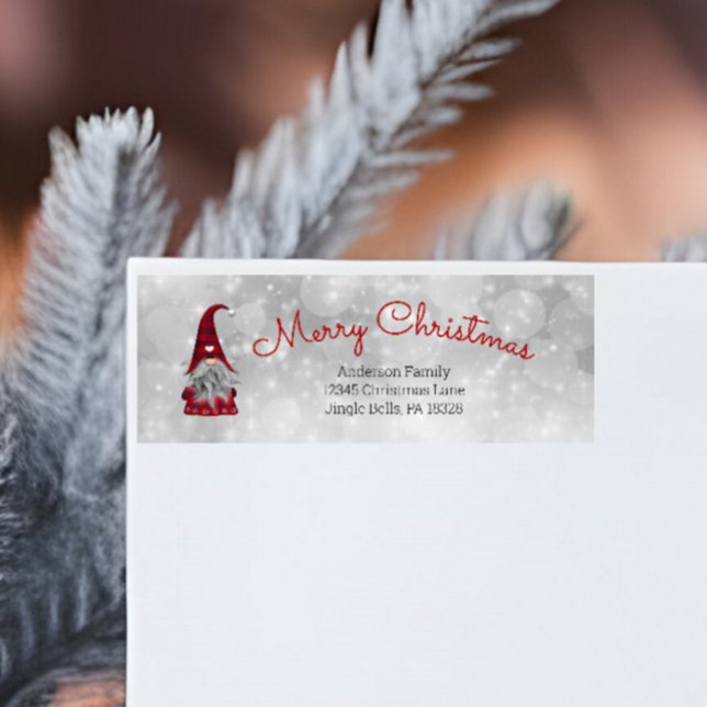 Étiquette Cute Funny Merry Christmas Elf Personalized Gnome (Créateur téléchargé)