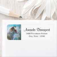 Cute Furry Fox sur Blue Grunge Adresse Arrière - p