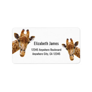 Étiquette Cute Giraffe Animal Nom personnalisé
