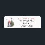 Étiquette Cute Gnome Christmas Tree Return Name Address<br><div class="desc">Cute Gnome Christmas Tree Return Name Address. Easily personalise the typography to your own details.</div>