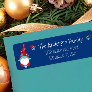 Étiquette Cute Gnome Simple Moderne Vacances Personnalisées 