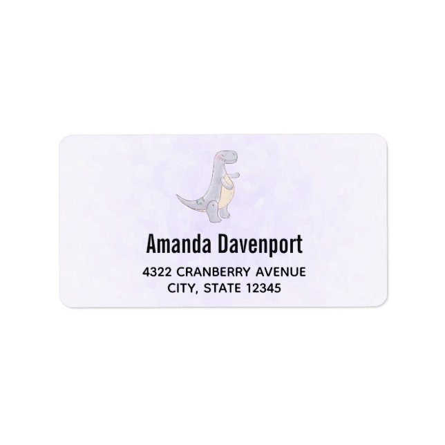 Étiquette Cute Gray Tyrannosaure Rex Dinosaur Toy (Devant)