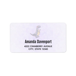 Étiquette Cute Gray Tyrannosaurus Rex Dinosaur Toy