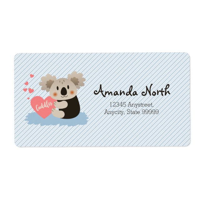 Étiquette Cute Koala Cuddles ID386 (Devant)
