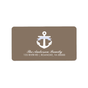 Étiquette Cute Lavender Ancre & Baby shower Nautique Ruban