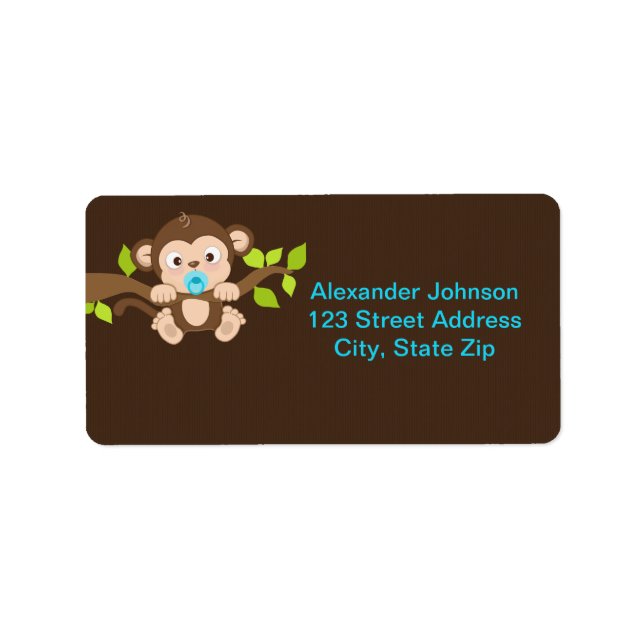 Étiquette Cute Little Monkey Boy Address Labels (Devant)