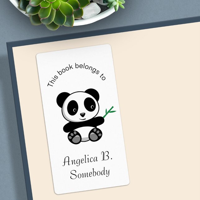Étiquette Cute Little Panda avec une plaque d'emballage en b (Créateur téléchargé)