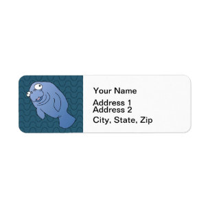 Étiquette Cute Manatee Hugger Cartographier animal