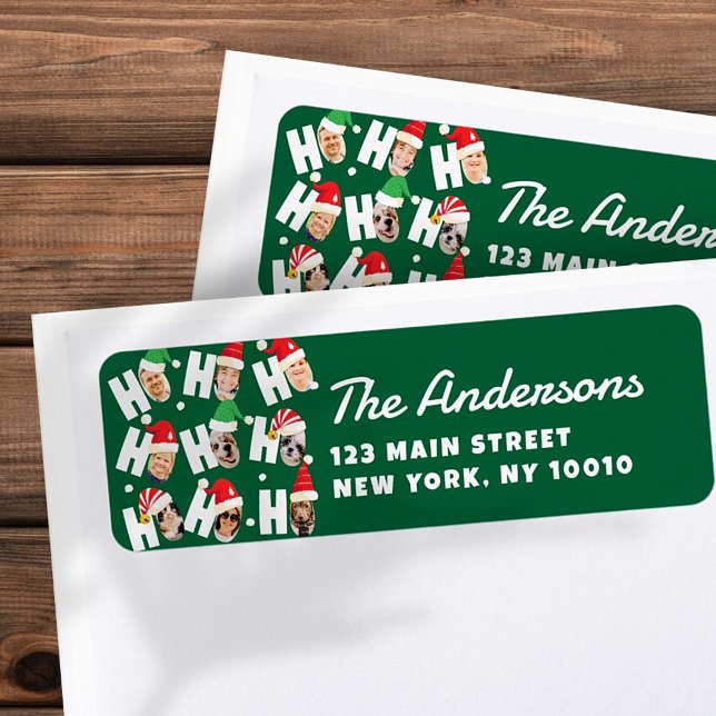 Étiquette Cute moderne Santa Hats Neuf Photos de famille Ret (Créateur téléchargé)