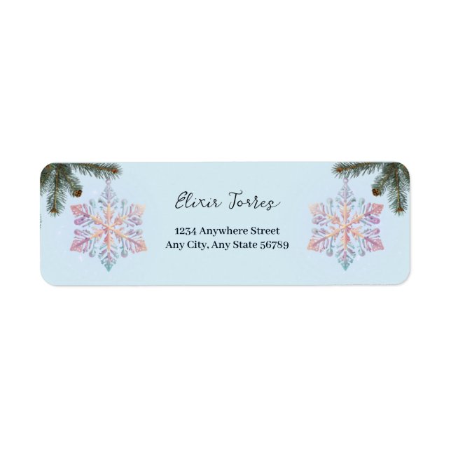 Étiquette Cute Moderne Snowflakes hiver Baby shower mignon (Devant)