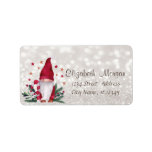 Étiquette Cute Nordic Gnome Glittery Bokeh<br><div class="desc">Adorable cute gnome on glittery bokeh background. An elegant and sophisticated design. Customize with your name and address details.</div>
