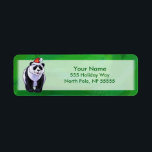 Étiquette Cute Panda Bear in Santa Hat on Green<br><div class="desc">Animal Parade Festive Panda Bear in Santa Hat on Green Christmas Gifts, Decorations, and Supplies feature our fun artwork of a cute panda bear decked out in a red Santa hat painted by our talented children's book illustrator, Traci Van Wagoner. On the back of many of these fun animal gifts...</div>