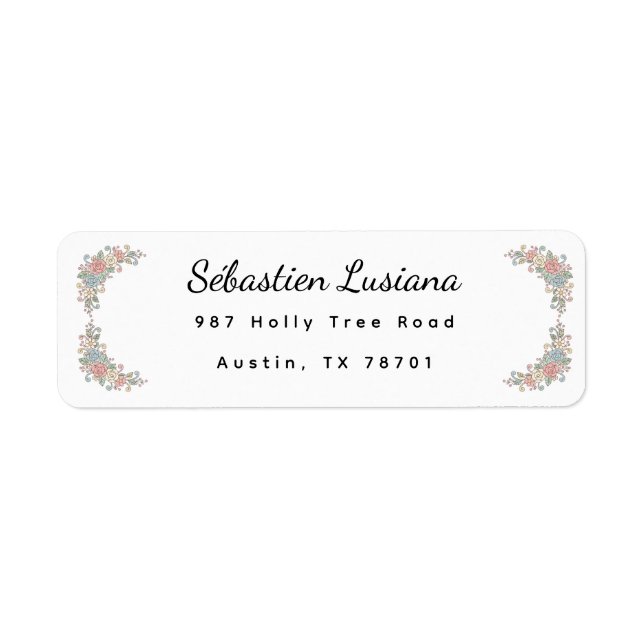 Étiquette Cute Pastel Boho Rainbow Baby Shower Address (Devant)