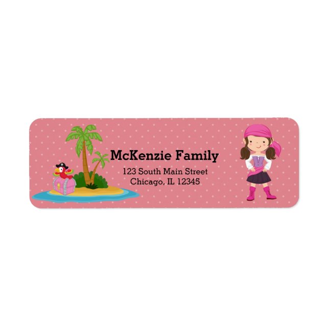 Étiquette Cute Pirate * choisir la couleur arrière - plan (Devant)