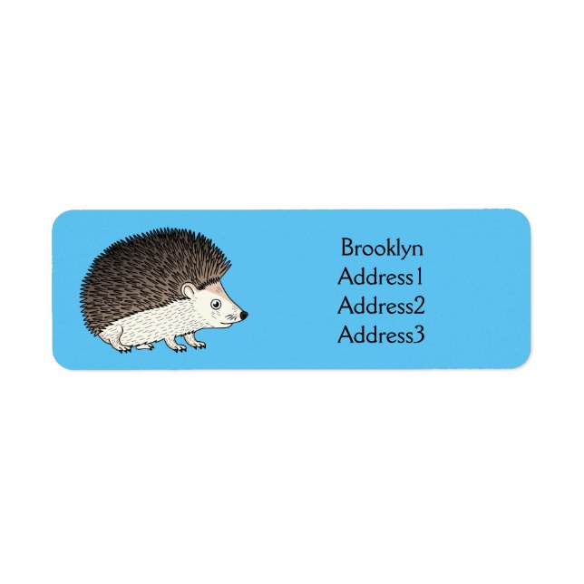 Étiquette Cute prickly hedgehog cartoon (Devant)