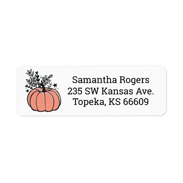 Étiquette Cute Pumpkin Return Address Labels (Devant)