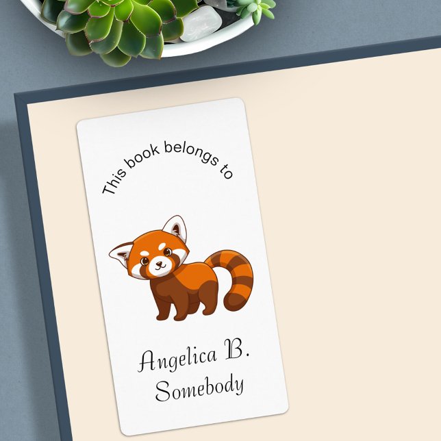 Étiquette Cute Red Panda Bookplate (Créateur téléchargé)