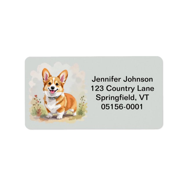 Étiquette Cute Red Pembroke Welsh Corgi Dog (Devant)
