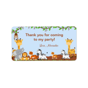 Étiquette Cute Safari Jungle Animal Birthday Favoriser Tags
