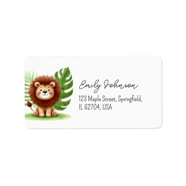 Étiquette Cute Safari Lion Birthday (Devant)