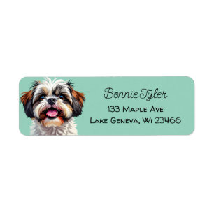 Étiquette Cute Shih Tzu Chien Chien Chien Chien Personnalisé