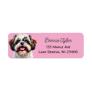 Étiquette Cute Shih Tzu Chien Chien Chien Chien Personnalisé